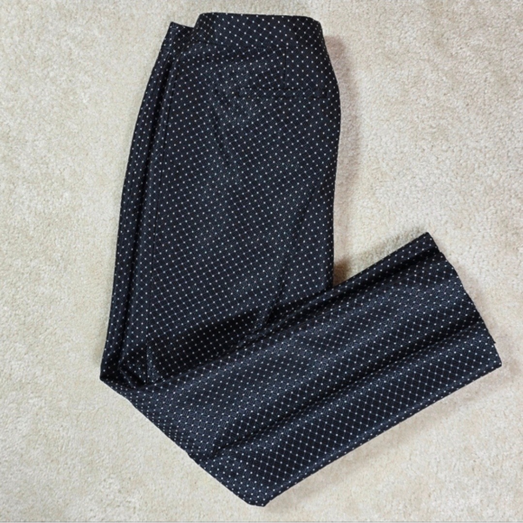 Karl Lagerfeld Paris Womens Black Silver Dot Geometric Dress Pants Size 4